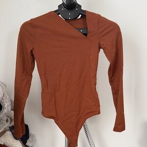 Abercrombie & Fitch Rust Long Sleeve Bodysuit